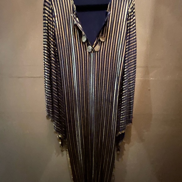Gold & Blue Egyptian Dress - Picture 1 of 9